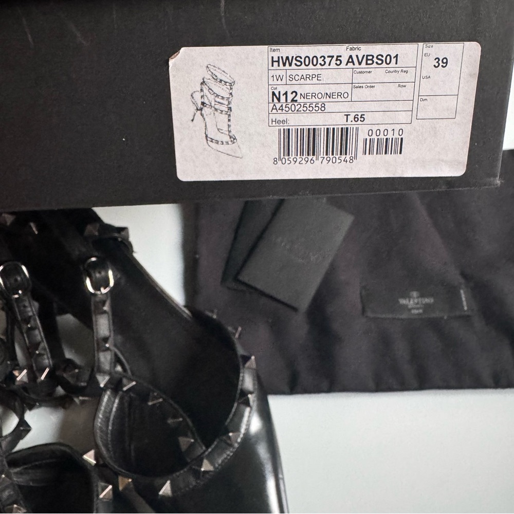 VALENTINO Rockstud Noir Caged 65mm Pumps Black EU 39 EUC - Picture 2 of 16